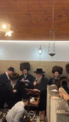 Motzaei Shabbos Erev Yom HaKadosh at the Tziyon of Harav Hakadosh Reb Hirtzka of Ratzfert ZY"A in Ratzfert, Hungary
