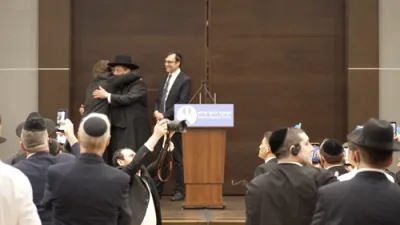 Argentina's President Javier Milei Dances With Talmidim During Visit to Yeshiva Darchei Torah