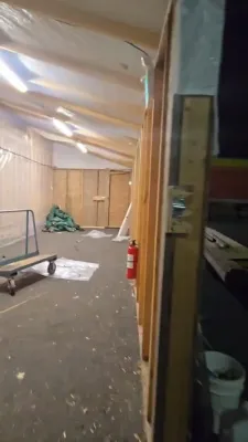 Major Work at the Large Sukkah in Kiryas Tosh Where the Tishen Will Be Held.