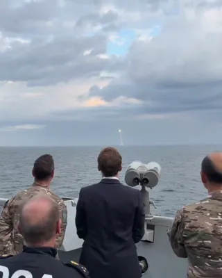SHOW OF FORCE: Macron Watches France Fire New Nuclear Missile