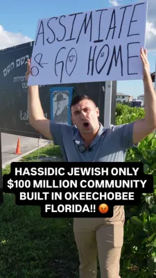 VIDEO: Man Protests Proposed $100 Million Hasidic Jewish Lakefront Community in Okeechobee, Florida
