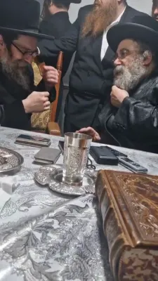 The Stutchiner Rebbe Shlit"a Visits the Skulen Yerushalayim Rebbe Shlit"a