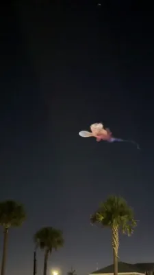 DAWN JELLYFISH EXPLODES: SpaceX Cargo Launch Creates Massive Glowing Blob Over Coast