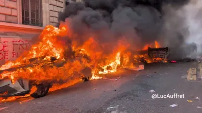 APOCALYPTIC SCENES: Paris Cars Torched As Cost-Of-Living Rage Explodes Nationwide