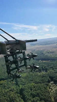 UKRAINE'S AERIAL DEFENSE EVOLVES: Mi-8 Helicopter Deploys Interceptor Drones Capable of 350 KM/H