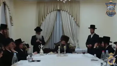 Imrei Kodesh from the Sadigura Rebbe at the Shulchan Hatahor for the Hilula of the Saba Kadisha of Ruzhin Zy"a in the Kloyz Kadisha | 3 Cheshvan 5787