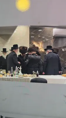 The Sadigura Rebbe Shlit"a Attends a Family Simcha