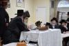 כ"ק אדמו"ר מסאטמאר שליט"א  בתפילת שחרית ולחיים מיט תלמידי ישיבה קטנה מעיין התורה ד'סאטמאר ב"פ