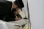 מעמד התחלת כתיבת ספר תורה בבית כ"ק הגה"צ רבי יעקב מאיר שעכטער שליט"א 