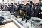 באזוך פון הגה"צ אב"ד סאטמאר ירושלים שליט"א אין אנטווערפן לרגל לרגל הנחת אבן הפינה פארן נייעם בנין התלמוד תורה 