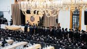 מעמד 'והראנו בבנינים' להתייסדות קרית הישיבה סקווירא צוזאמען מיט עריכת השולחן לכבוד די יארצייט פון הרה"ק די מגיד פון טשערנאביל זי"ע
