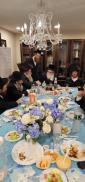 כ"ק אדמו"ר מראחמסטריווקא שליט"א פון לעיקוואוד באטייליגט זיך אין די שבע ברכות פאר די טאכטער ​​פון רבי שמעון גרינוואלד, וועלכער האט געדינט אלס דער געטרייער גבאי פונעם ראחמסטריווקא רבי ז"ל.