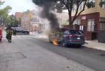 FDNY האט רעאגירט צו א ברענעדיגע קאר אין בארא פארק
