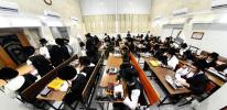 כ"ק מרן אדמו"ר מקרעטשניף שליט"א ביי תפילת שחרית און מסיבת לחיים בהיכל ישיבתו המעטירה ישיבת מבצר התורה קרעטשניף אין אלעד ווי דער רבי שליט"א האט משמיע געווען דברי התעוררות והכנה לקראת די ימי הרחמים 