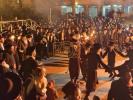 מעמד ההדלקה בחצר הקודש קרית צאנז ירושלים 