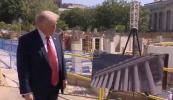 טראמפ שטעלט פאר א היסטארישע טראנספארמאציע אינעם 'איסט ווינג' באזוכנדיג די באל ראם ארבעט פארשריט, פארשפרעכנדיג א פרישע ווייסן הויז ווי קיינמאל בעפאר.
