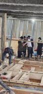 מעמד יציקת הבורות ומסיבת לחיים פארן מקוה טהרה החדש בילא פיגא דקהל יטב לב ד'סאטמאר שכונת סאוט אכט נדבת הנגיד ר' יקותיאל דוד אהרן ווייס מראשי קהילת סאטמאר