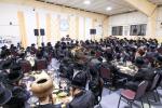 שבת התאחדות בצל כנפיך מיט תלמידי המתיבתא אין מחנה דברי יואל צוזאמען מיטן מעמד התחלת הש"ס דורך די תלמידי הישיבה