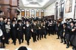 חגיגת הכנסת ספר תורה  להיכל ישיבת עסק התורה  ע"י הרבני הנגיד הרה"ח רבי יואל פליישמאן שליט"א פטרון הישיבה ונדבן הספר  בהשתתפות אדמור"י ורבני העיר שליט"א, מרביצי תורה ותלמידי הישיבה