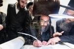 חגיגת הכנסת ספר תורה  להיכל ישיבת עסק התורה  ע"י הרבני הנגיד הרה"ח רבי יואל פליישמאן שליט"א פטרון הישיבה ונדבן הספר  בהשתתפות אדמור"י ורבני העיר שליט"א, מרביצי תורה ותלמידי הישיבה