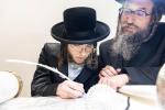 חגיגת הכנסת ספר תורה  להיכל ישיבת עסק התורה  ע"י הרבני הנגיד הרה"ח רבי יואל פליישמאן שליט"א פטרון הישיבה ונדבן הספר  בהשתתפות אדמור"י ורבני העיר שליט"א, מרביצי תורה ותלמידי הישיבה