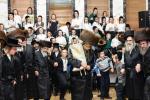 חגיגת הכנסת ספר תורה  להיכל ישיבת עסק התורה  ע"י הרבני הנגיד הרה"ח רבי יואל פליישמאן שליט"א פטרון הישיבה ונדבן הספר  בהשתתפות אדמור"י ורבני העיר שליט"א, מרביצי תורה ותלמידי הישיבה