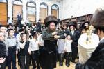 חגיגת הכנסת ספר תורה  להיכל ישיבת עסק התורה  ע"י הרבני הנגיד הרה"ח רבי יואל פליישמאן שליט"א פטרון הישיבה ונדבן הספר  בהשתתפות אדמור"י ורבני העיר שליט"א, מרביצי תורה ותלמידי הישיבה