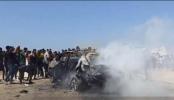 צוויי מענטשן זענען אומגעקומען נאכדעם וואס אן ישראלי'דיגע דראון האט אטאקירט א פארמיטל אין צענטראל עזה.