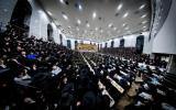  די צענטראלע יארצייט טיש און סיום הש"ס אינעם גרויסן היכל אלטר יחזקאל בבנין ביהמ"ד בנין אליהו סאטמאר אין קרית יואל.