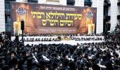 די צענטראלע יארצייט טיש און סיום הש"ס אינעם גרויסן היכל אלטר יחזקאל בבנין ביהמ"ד בנין אליהו סאטמאר אין קרית יואל.