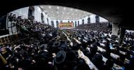  די צענטראלע יארצייט טיש און סיום הש"ס אינעם גרויסן היכל אלטר יחזקאל בבנין ביהמ"ד בנין אליהו סאטמאר אין קרית יואל.