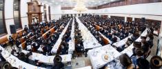 סעודת הילולא מוצאי שבת ראה כ"ו אב אין ביהמ"ד סאטמאר מאנסי בראשות כ"ק גאב"ד סאטמאר מאנסי שליט"א