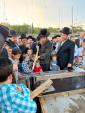 מעמד הנחת אבן הפינה פארן נייעם בית המדרש 'כלל חסידי' אין שכונת רמות א' אין ירושלים.