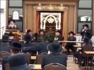 עצרת הספד ככלות השבעה פון כ"ק אדמו"ר מבית שמואל צבי ספינקא זצ"ל אין ביהמ"ד זכרון צבי ספינקא אין קרית יואל.