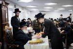 מעמד הנחת אבן הפינה רבתי פארן בנין ישיבה קטנה תולדות יעקב יוסף דחסידי סקווירא - מאנסי בראשות בני וחתני כ"ק האדמו"ר מסקווירא שליט"א