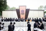 מעמד הנחת אבן הפינה רבתי פארן בנין ישיבה קטנה תולדות יעקב יוסף דחסידי סקווירא - מאנסי בראשות בני וחתני כ"ק האדמו"ר מסקווירא שליט"א