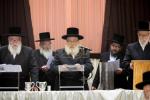 מעמד הנחת אבן הפינה רבתי פארן בנין ישיבה קטנה תולדות יעקב יוסף דחסידי סקווירא - מאנסי בראשות בני וחתני כ"ק האדמו"ר מסקווירא שליט"א