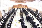 כ"ק ראש ישיבת סאטמאר בני ברק שליט"א אלץ נואם הכבוד ביים צענטראלע סעודת הילולא פון מוסדות רמ"א בעיה"ק ירושלים