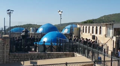 הגה"צ ר"י סאטמאר בני ברק שליט"א באתרא קדישא מירון מיט די תלמודי ישיבה קטנה ד'סאטמאר 