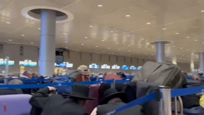 א פאניק איז אנשטאנען נעכטן אין בן גריון לופטפעלד נאך וואס צוויי קארס זענען אריבער געפארן די טשעק פוינט אן רשות 