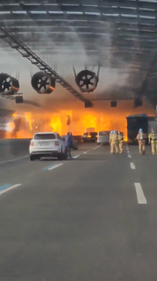 א ריזיגע פייער האט נעכטן אויסגעבארכן אין א טונעל אין שטאט סעאל ווי פונף זענען אומגעקומען 