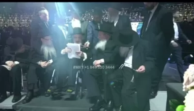 21,000 אידן האבן זיך נעכטן פארזאמעלט ביים היסטארישן מעמד אדירי התורה אין לעיקוואוד - ערשטע בילדער און ווידעאס