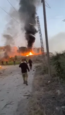 מדינת ישראל לופט קרעפטן האבן אטאקירט צילן אין די קאפרא געגנט אין לבנון.