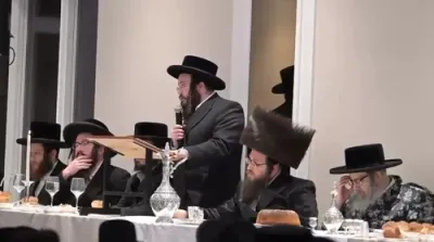 שבע ברכות בבית הרה"ח ר' יהושע אליעזר שטויבער הי"ו אין שפיץ פון כ"ק אדמו"ר מסאטמאר שליט"א 