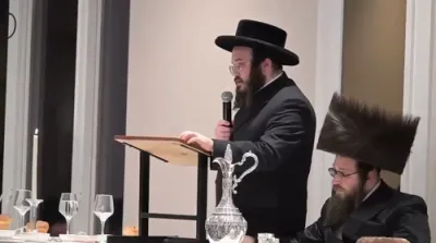 שבע ברכות בבית הרה"ח ר' יהושע אליעזר שטויבער הי"ו אין שפיץ פון כ"ק אדמו"ר מסאטמאר שליט"א 