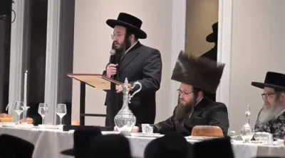 שבע ברכות בבית הרה"ח ר' יהושע אליעזר שטויבער הי"ו אין שפיץ פון כ"ק אדמו"ר מסאטמאר שליט"א 