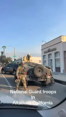  נאציאנאלע טרופן ווערן געזען פאטראלירן די גאסן אין קאליפארניע צוליב די פארברעכערס וועלכע פרובירן אויסצוניצן די כאאטישע מצב פאר זייערע בענעפיטן 