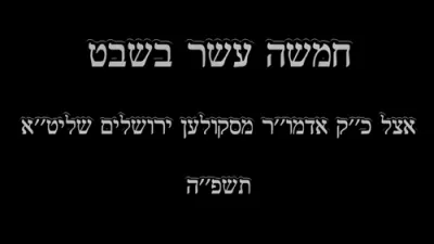 חמשה עשר בשבט תשפ"ה ביי כ"ק אדמו"ר מסקולען שליט"א פון ירושלים 