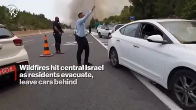 שרעקליכע סצענעס פון די וואלד פייערן וואס ברענען אין ירושלים 