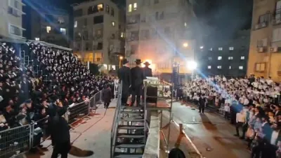 מעמד הדלקה ביי הגה"צ ראש ישיבת סאטמאר בני ברק שליט"א 